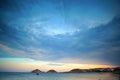 view that you can admire after sunset from Kalafaty beach,Mykonos, Greece Royalty Free Stock Photo