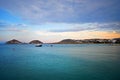 view that you can admire after sunset from Kalafaty beach,Mykonos, Greece Royalty Free Stock Photo