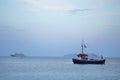 view that you can admire after sunset from Kalafaty beach,Mykonos, Greece Royalty Free Stock Photo