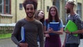 View of young latinamerican student posing for camera.