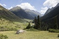 View of the yurt settlement of the valley of Altyn-Arashan