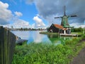 A view of Zaanse Schans, Holland in Summer 2023.