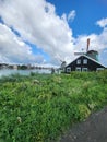 A view of Zaanse Schans, Holland in Summer 2023.