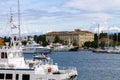 View of Zadar, Croatia - part of the marina and the city Royalty Free Stock Photo