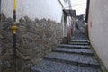 View of the Zamkovi Shody - Castle Steps - lane, one of landmarks of Uzhgorod city, Ukraine