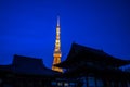 View of Zojoji Temple with Tokyo Tower