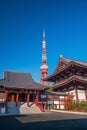 View of Zojoji Temple with Tokyo Tower