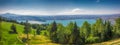View of Zug old town, Zugersee and Rigi mountain, Zug, Switzerland, Europe Royalty Free Stock Photo