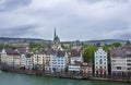 View of Zurich. Panorama of Zurich. Street photo.