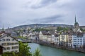 View of Zurich. Panorama of Zurich. Street photo.