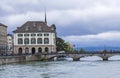 View of Zurich. Panorama of Zurich. Street photo.