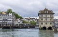 View of Zurich. Panorama of Zurich. Street photo.