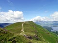 Looking back along path to Catbells, Lake District Royalty Free Stock Photo