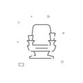 Viewer seat in a cinema simple vector line icon. Symbol, pictogram, sign isolated on white background. Editable stroke Royalty Free Stock Photo