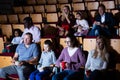 Viewers express negative emotions while watching horror movie in cinema