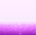 Viewers at movie theater, pink toning white copy space