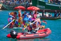 Viewers watch as participants take to water in yearly Regata de Achipencos in Puerto del Rosario