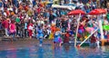 Viewers watch as participants take to water in yearly