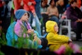 Barnaul, Russia-July 22, 2018.Viewers watch a feature film in an open-air cinema at the Shukshin film festival