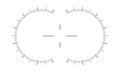 Viewfinder scale of binocular, periscope, military optic, sniper weapon with circle charts and crosshair aim sign. POV