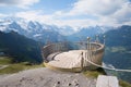 Viewing balcony in form of a crown at mannlichen summit, switzer