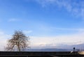 Viewing the calm lake water