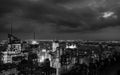 Sundown from the top of the rock - in black and white Royalty Free Stock Photo