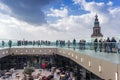 Viewing platform and church tower in the center of Groningen Royalty Free Stock Photo