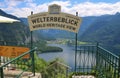 Viewing Platform in Hallstatt with a spectacular view of Lake Hallstatter See, Austria, Europe.