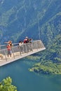 Viewing Platform in Hallstatt with a spectacular view of Lake Hallstatter See, Austria, Europe.