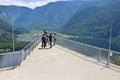 Viewing Platform in Hallstatt with a spectacular view of Lake Hallstatter See, Austria, Europe.