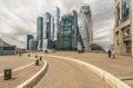 Viewing platform opposite Moscow city. Royalty Free Stock Photo