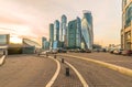 Viewing platform opposite Moscow city. Royalty Free Stock Photo