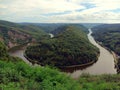 River loop Saarschleife of river Saar. View from viewing point Cloef in Orscholz