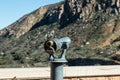 Viewing scope at Overlook Pointed Towards Mountain Royalty Free Stock Photo