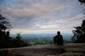 Viewing sunrise from mount stong, dabong malaysia. Royalty Free Stock Photo