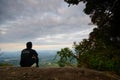 Viewing sunrise from mount stong, dabong malaysia. Royalty Free Stock Photo