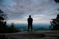 Viewing sunrise from mount stong, dabong malaysia. Royalty Free Stock Photo