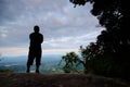 Viewing sunrise from mount stong, dabong malaysia. Royalty Free Stock Photo