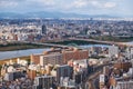 The viewof Umeda district and the Yodo River at the Kita downtown. Osaka. Japan Royalty Free Stock Photo