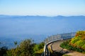 Viewpiont and mountain landscape in winter Royalty Free Stock Photo