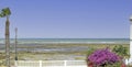 Viewpoint in Chipiona from where you can see the beach and the fishing pens of this beautiful town, Cadiz, Andalusia, Spain