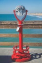 A coin-operated public telescope for watching sceneries on Balboa Island, Newport Beach Royalty Free Stock Photo