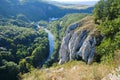 Viewpoint at the end of a via ferrata route called Casa Zmeului, near Vadu Crisului, Bihor county, Romania, on a sunny afternoon.