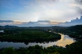 Viewpoint of fishing boat on pranburi river