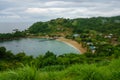 Lookout on Parlatuvier Bay on tropical caribean island of Tobago