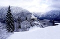 Viewpoint of Hallstatt Winter snow mountain landscape hike epic mountains outdoor adventure Royalty Free Stock Photo