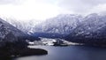 Viewpoint of Hallstatt Winter snow mountain landscape hike epic mountains outdoor adventure and lake Royalty Free Stock Photo