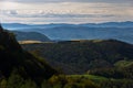 Viewpoint on a landscape of mount Bobija, hills, meadows and colorful forests Royalty Free Stock Photo