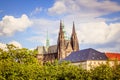 The viewpoint Masaryk view Masarykova vyhlÃÂ­dka in the area of Prague Castle in summer Royalty Free Stock Photo